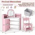 Load image into Gallery viewer, 2-In-1 Kids Vanity Set with Lights for Toddlers 3+ Years Old