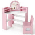 Load image into Gallery viewer, 2-In-1 Kids Vanity Set with Lights for Toddlers 3+ Years Old