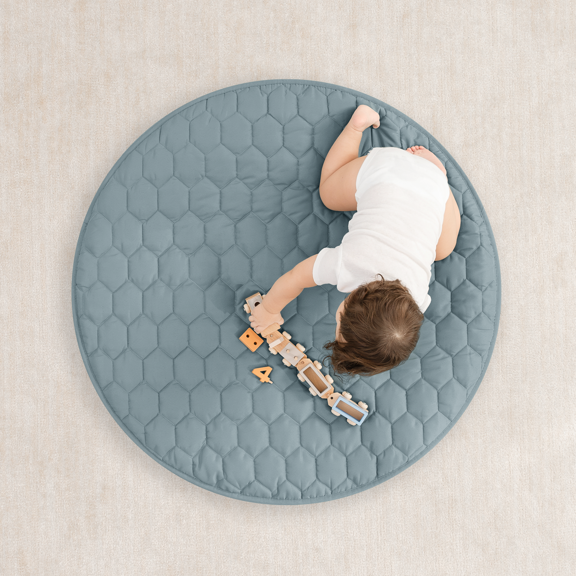 Play Mat with Non-Slip Bottom in Pacific Blue