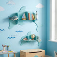 Load image into Gallery viewer, 2 Pieces Floating Dolphin Shelves Wall Mounted Storage Display Rack