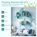 Load image into Gallery viewer, 2 Pieces Floating Dolphin Shelves Wall Mounted Storage Display Rack