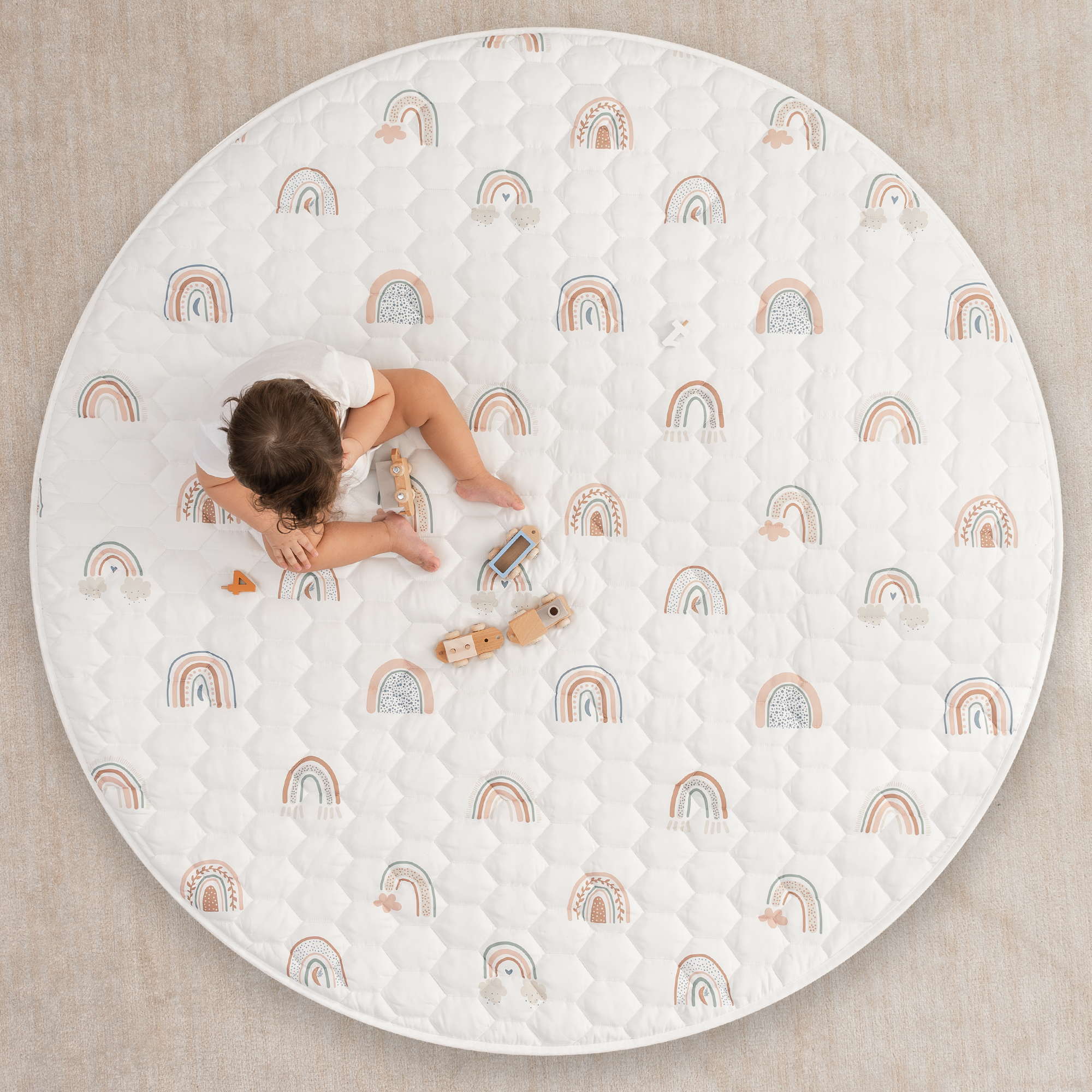 Play Mat with Non-Slip Bottom in Rainbow