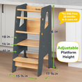 Load image into Gallery viewer, Adjustable Toddler Kitchen Tower with Safety Bars