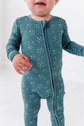 Load image into Gallery viewer, Bamboo One Piece Zip Pajama - Starlit Sky