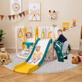 Load image into Gallery viewer, 7-in-1 Toddler Swing and Slide Set L-shaped with Ladder and Basketball Hoop