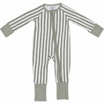 Load image into Gallery viewer, Green Stripe Bamboo Zipper