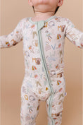 Load image into Gallery viewer, Bamboo One Piece Zip Pajama - Animal ABC