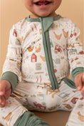Load image into Gallery viewer, Bamboo One Piece Zip Pajama -Farm Fresh