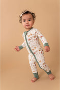 Load image into Gallery viewer, Bamboo One Piece Zip Pajama -Farm Fresh