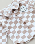 Load image into Gallery viewer, Cotton Shacket | Smiley Checkered Latte