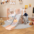 Load image into Gallery viewer, 7-in-1 Toddler Swing and Slide Set L-shaped with Ladder and Basketball Hoop