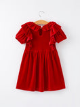 Load image into Gallery viewer, Christmas Red Velvet Girls Dress