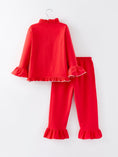 Load image into Gallery viewer, Christmas Red Girls Embroidered Pajamas