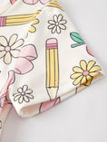 Load image into Gallery viewer, Back to School Apple, Pencil, and Floral Print Girls Dress