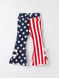 Load image into Gallery viewer, 4th of july Patriotic Star Stripe Bow Flare Pants