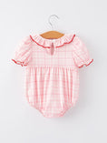 Load image into Gallery viewer, Strawberry Applique Flying Sleeves Plaid Girls' Romper