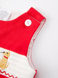 Load image into Gallery viewer, Valentine's Day Dog Heart Smocking Embroidered Boys Romper