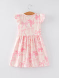 Load image into Gallery viewer, Bow Print Flying Sleeve Girls Dress