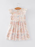 Load image into Gallery viewer, Easter Bunny Floral Print Fly Sleeve Girls Dress
