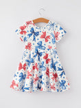 Load image into Gallery viewer, 4th Of July Bow Star Girls Dress