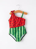 Load image into Gallery viewer, Girls Watermelon Irregular Sling Swimsuit