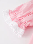 Load image into Gallery viewer, Girls Easter Bunny Smocking Embroidered Lace Cuff Pink Romper
