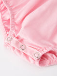 Load image into Gallery viewer, Girls Easter Bunny Smocking Embroidered Lace Cuff Pink Romper