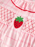 Load image into Gallery viewer, Strawberry Applique Girls Pink Plaid Dress
