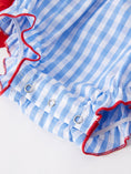 Load image into Gallery viewer, Pre-order 4th of july Flag Embroidery Smocking Girls Romper