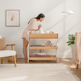 Load image into Gallery viewer, Baby Changing Table by Comfy Cubs - Natural Wood With White Legs