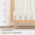 Load image into Gallery viewer, Baby Crib for 0 to 3 Years - White Bars and Natural Wood Frame and Legs