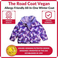 Load image into Gallery viewer, Car Seat Coat | The Road Coat Vegan - Purple Raptor