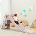 Load image into Gallery viewer, 3-in-1 Kids Climber Slide Play Set with Basketball Hoop and Ball