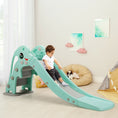 Load image into Gallery viewer, 3-in-1 Kids Climber Slide Play Set with Basketball Hoop and Ball