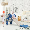 Load image into Gallery viewer, 3-in-1 Kids Slide Baby Play Climber Slide Set with Basketball Hoop