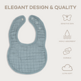 Load image into Gallery viewer, Muslin Bibs in Pacific Blue