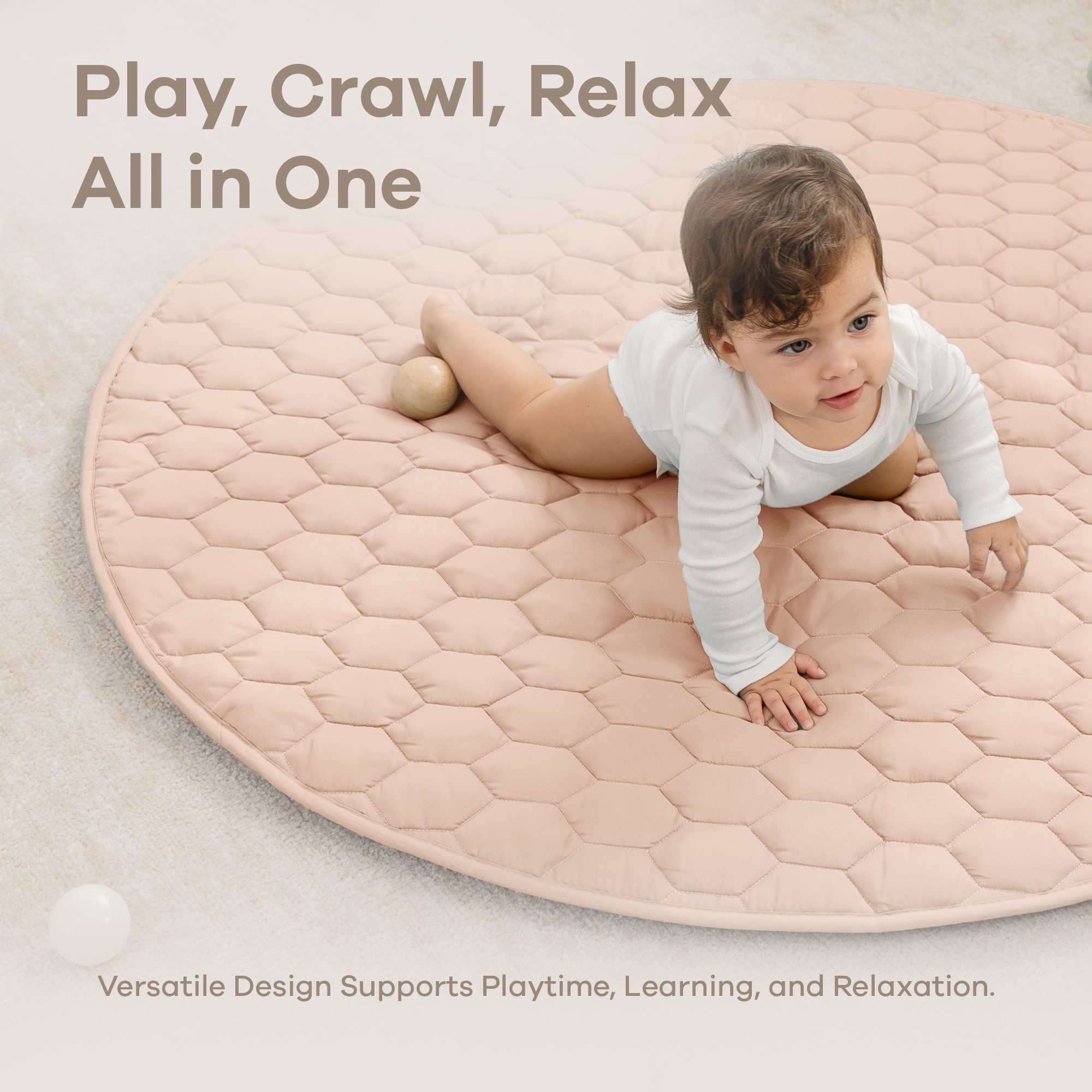 Play Mat with Non-Slip Bottom in Blush