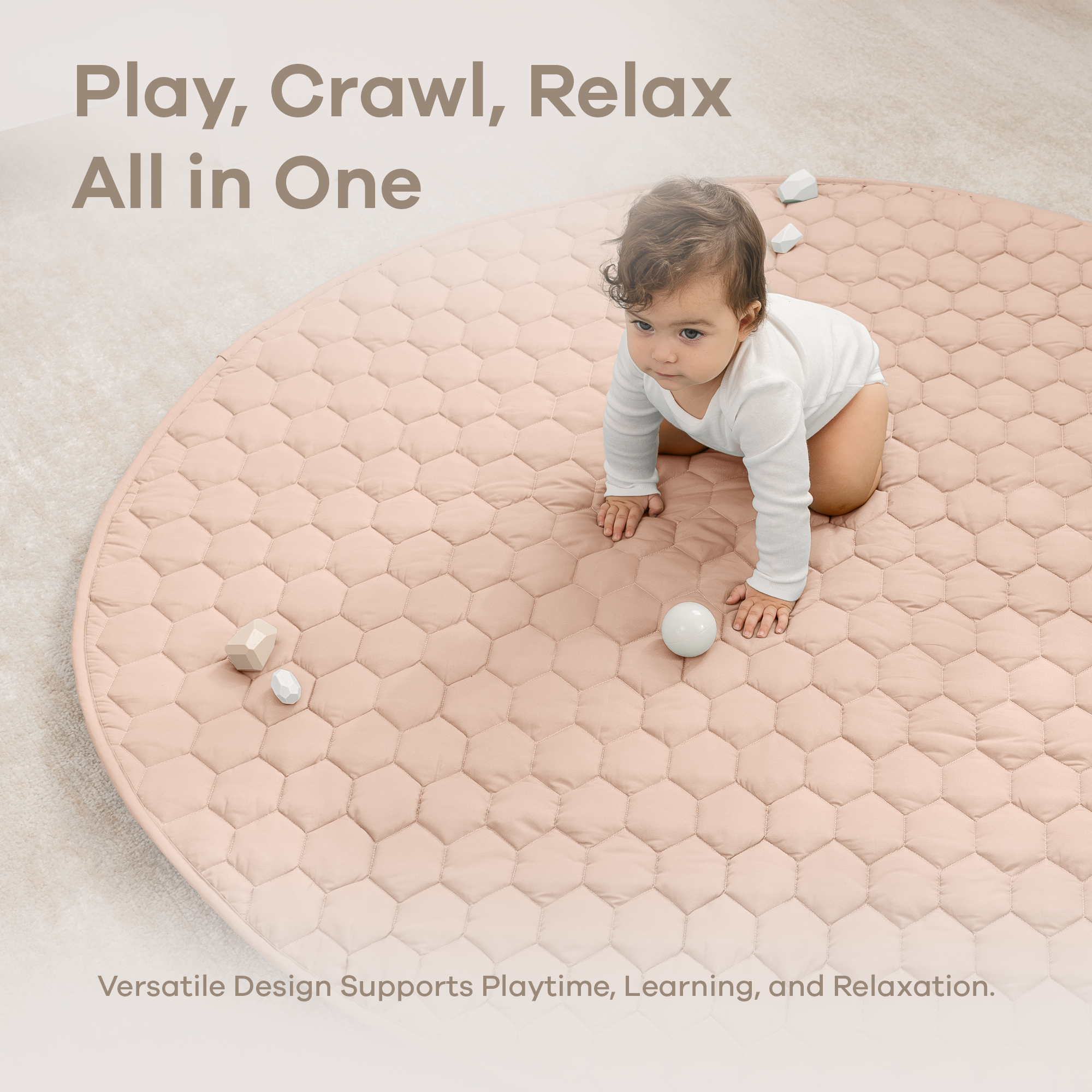 Play Mat with Non-Slip Bottom in Blush