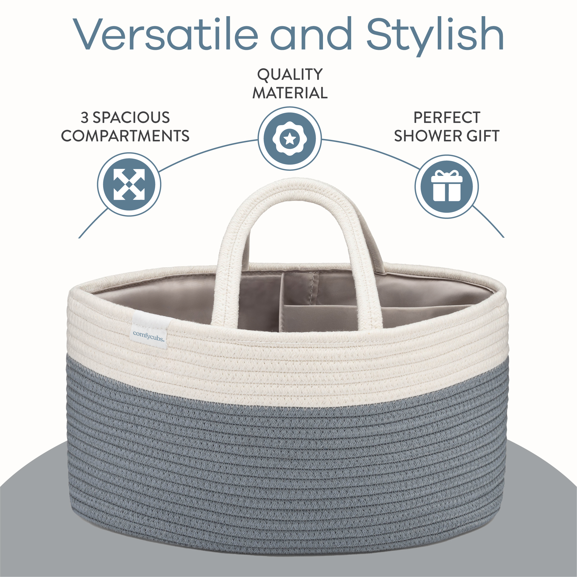 Rope Diaper Caddy in Pacific Blue