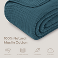 Load image into Gallery viewer, Adult Muslin Blanket in Neptune