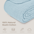 Load image into Gallery viewer, Adult Muslin Blanket in Sky Blue