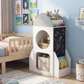 Load image into Gallery viewer, 3-Tier Kids Bookshelf Rocket Space Theme Toddler Toy Storage Organizer-White