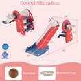 Load image into Gallery viewer, 3 in 1 Toddler Slide Baby Slide Climber Playset with Basketball Hoop and Basketball