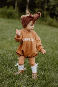 Load image into Gallery viewer, Pumpkin Sweatshirt Romper - Cream or Orange