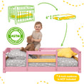 Load image into Gallery viewer, Crib Size Wooden Floor Bed Frame with Rails for Toddlers Age 1–3