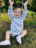 Load image into Gallery viewer, Organic Cotton Checkered Crewneck & Shorts Set
