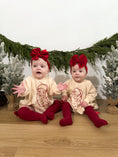 Load image into Gallery viewer, Vintage Santa Graphic Sweatshirt Romper - Cream