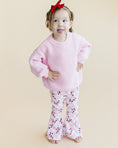 Load image into Gallery viewer, Checkered Candy Cane Flare Pants | Pink
