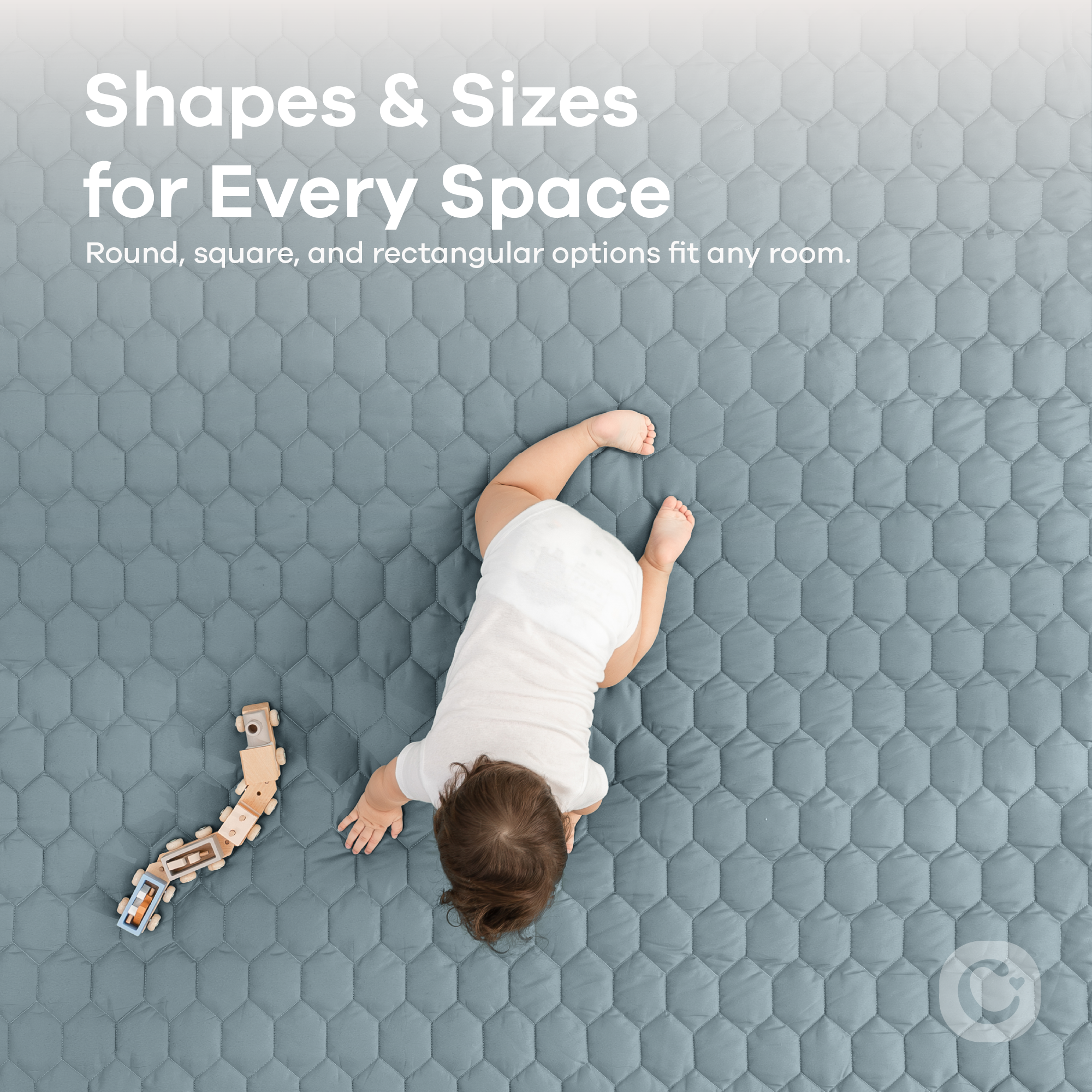 Play Mat with Non-Slip Bottom in Pacific Blue