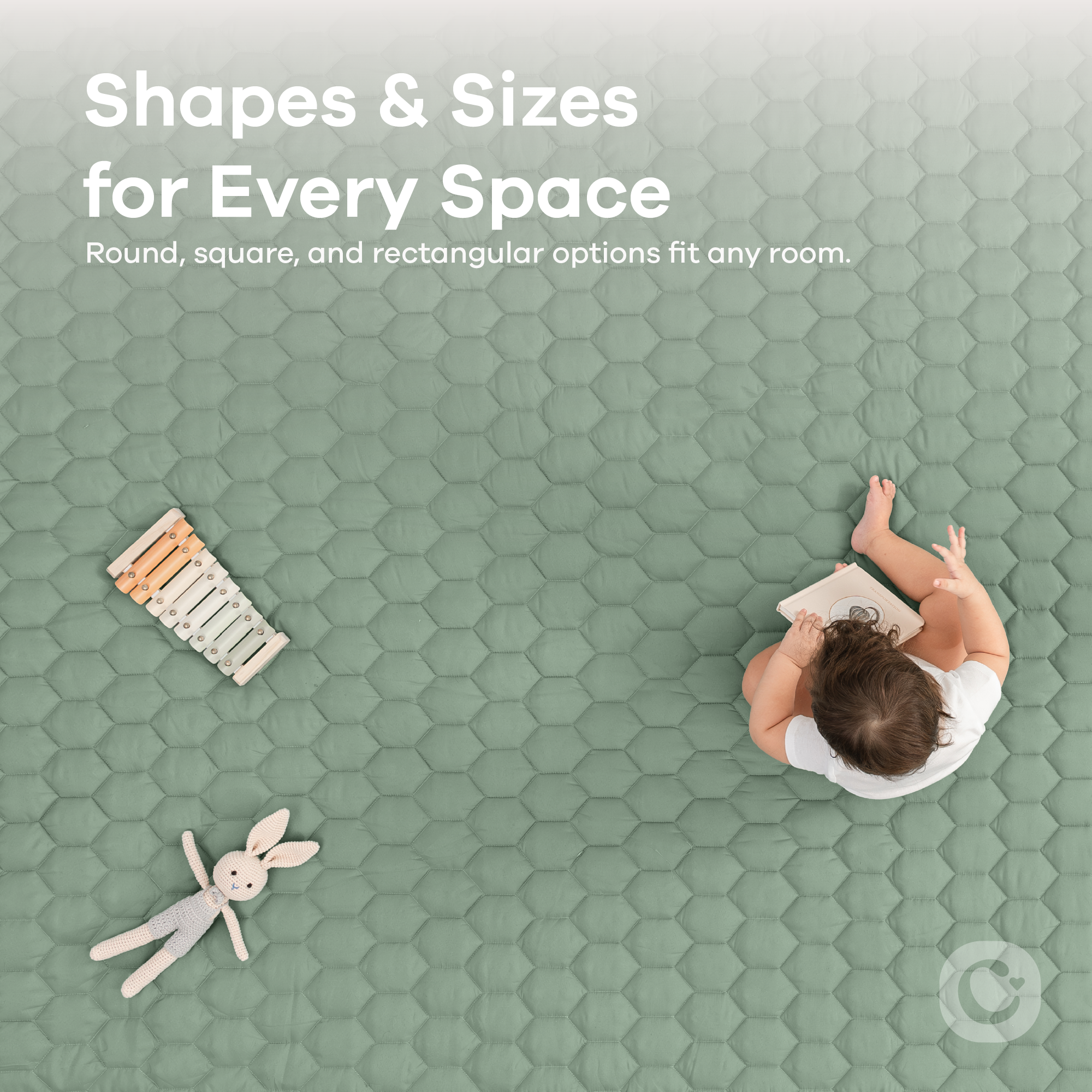 Play Mat with Non-Slip Bottom in Fern